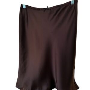 Zara Chocolate Brown Satin Skirt